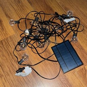 Solar Powered Shatterproof String Lights with Black Wire